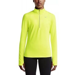 Nike‎ Element Dri-Fit Running 1/4 Zip Pullover Neon Lime Reflective Women's M